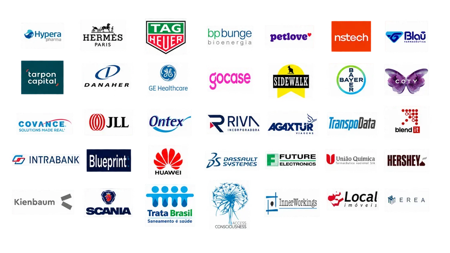Seleção de logotipos de empresas clientes — página 1